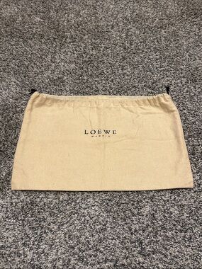 Loewe Beige Drawstring Pouch with Black Logo